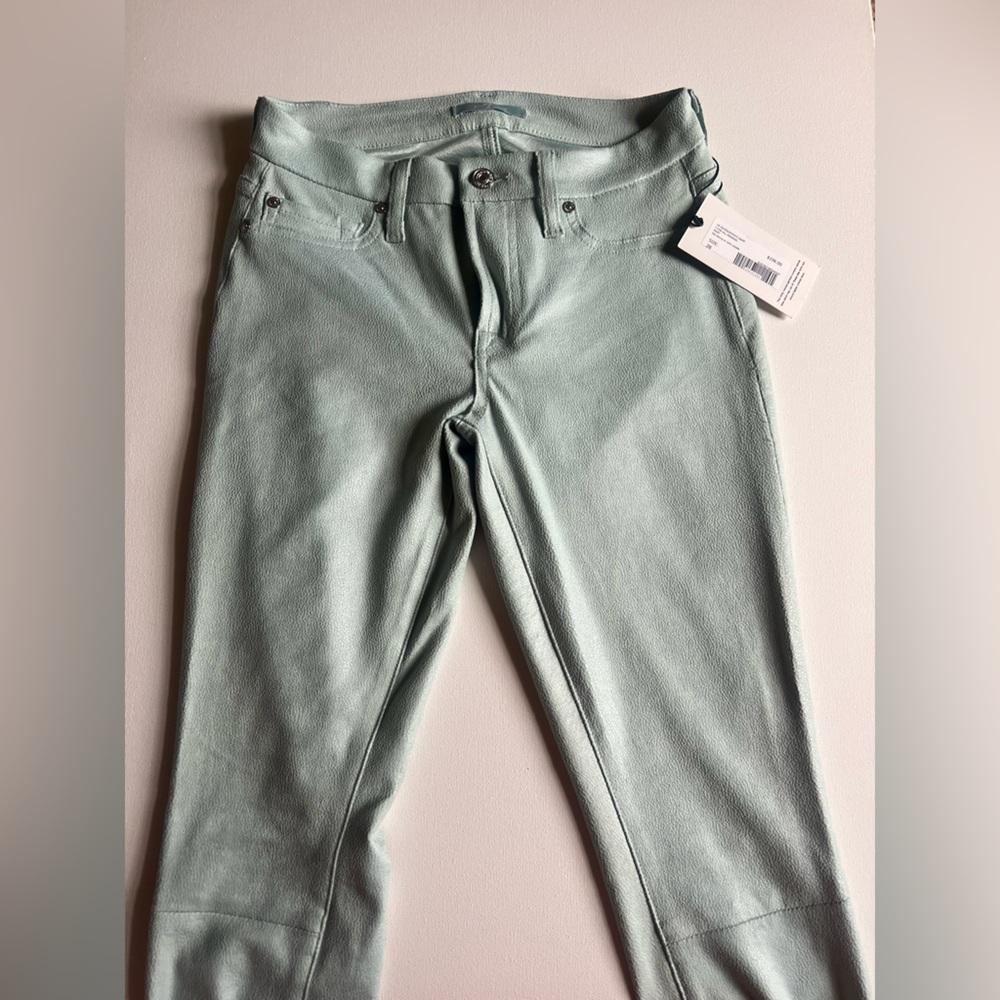 7 For All Mankind skinny suede jeans in mint color